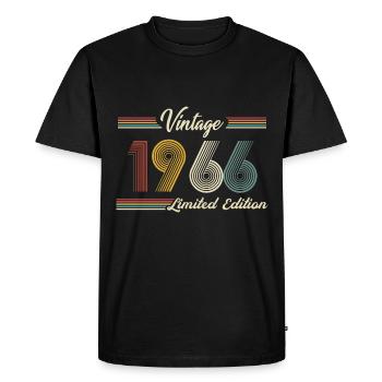 Born 1966 1966 birthday gift vintage - Men's Premium Organic T-Shirt - black - Front - Nico (187cm)