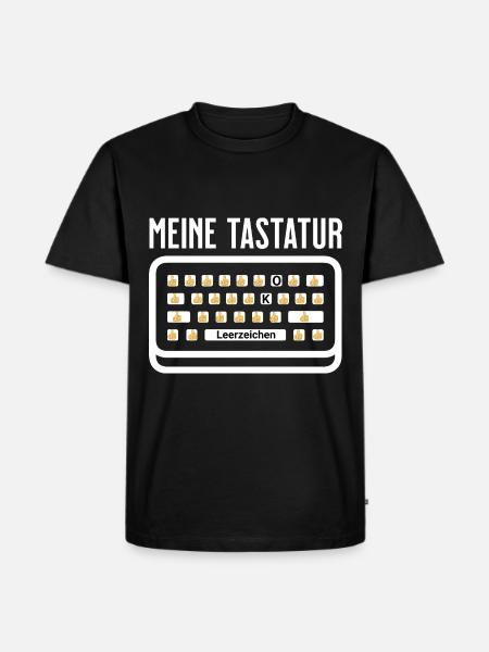 meine Tastatur Daumen hoch ü50 lustiges meme - Männer Premium Bio T-Shirt - Schwarz