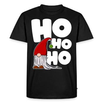 Drôle HO HO HO avec des elfes - T-shirt Premium bio Homme - noir - Devant - Nico (187cm)