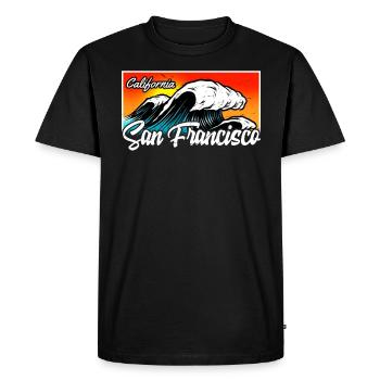 San Francisco Californie vintage rétro - T-shirt Premium bio Homme - noir - Devant - Nico (187cm)