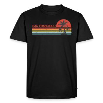 San Francisco Californie vintage rétro - T-shirt Premium bio Homme - noir - Devant - Nico (187cm)