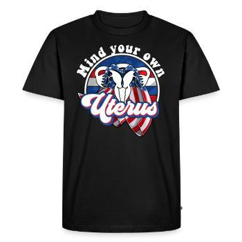 Occupez-vous de votre propre utérus - T-shirt Premium bio Homme - noir - Devant - Nico (187cm)