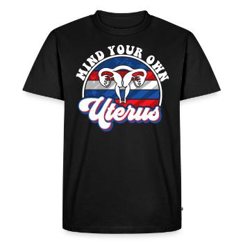 Occupez-vous de votre propre utérus - T-shirt Premium bio Homme - noir - Devant - Nico (187cm)