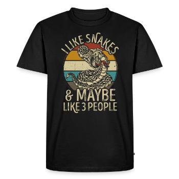 Serpent serpent rétro vintage drôle dicton - T-shirt Premium bio Homme - noir - Devant - Nico (187cm)