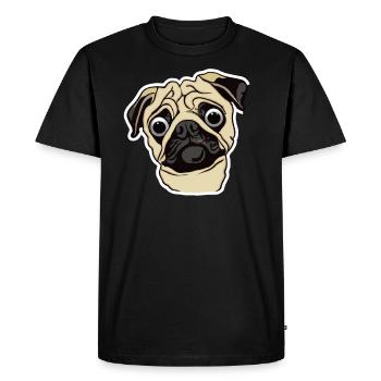 Surprised Pug dog lovers - Men's Premium Organic T-Shirt - black - Front - Nico (187cm)