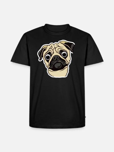 Surprised Pug dog lovers - Men's Premium Organic T-Shirt - black