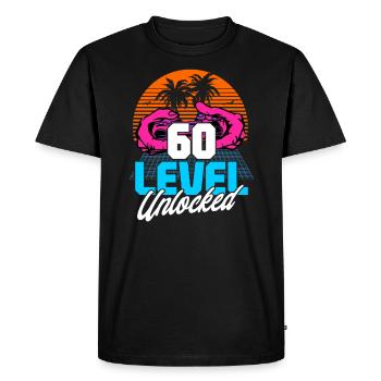Level 60 Unlocked 60th Birthday Gamer 60s retro - Men's Premium Organic T-Shirt - black - Front - Nico (187cm)