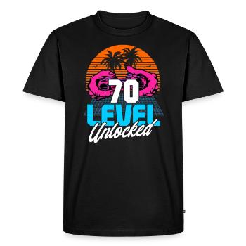Level 70 Unlocked 70th Birthday Gamer 70s retro - Men's Premium Organic T-Shirt - black - Front - Nico (187cm)