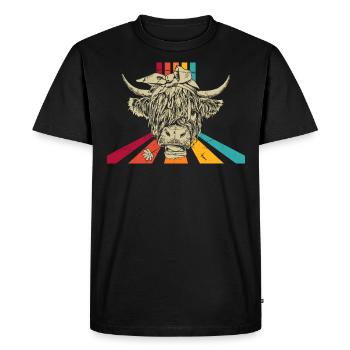 Highland écossais Highland Cattle Highland - T-shirt Premium bio Homme - noir - Devant - Nico (187cm)