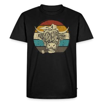 Highland écossais Highland Cattle Highland - T-shirt Premium bio Homme - noir - Devant - Nico (187cm)