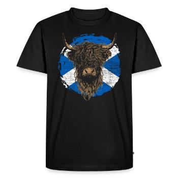Scottish Highlands Highland Cattle Highland Cow - Men's Premium Organic T-Shirt - black - Front - Nico (187cm)