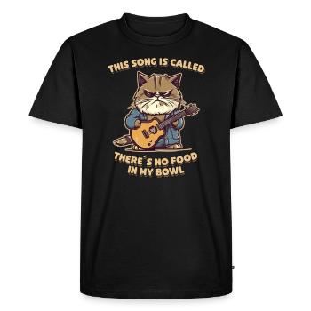 Cat Song drôle chat amoureux de la nourriture disant - T-shirt Premium bio Homme - noir - Devant - Nico (187cm)