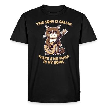 Cat Song drôle chat amoureux de la nourriture disant - T-shirt Premium bio Homme - noir - Devant - Nico (187cm)