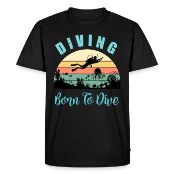 Diving Born To Dive Diver Taucher - Men's Premium Organic T-Shirt - black - Front - Nico (187cm)
