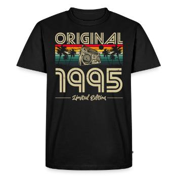 1995 Anniversaire né en 1995 Retro Vintage - T-shirt Premium bio Homme - noir - Devant - Nico (187cm)