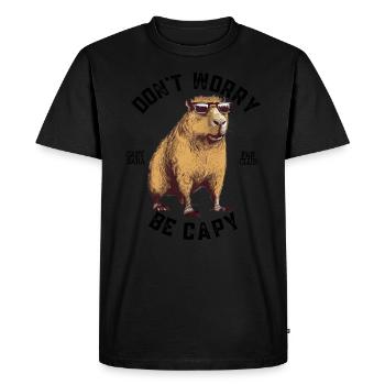 Capybara capybara rétro rongeur animal drôle - T-shirt Premium bio Homme - noir - Devant - Nico (187cm)