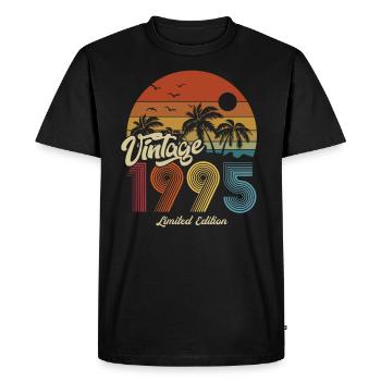 1995 Anniversaire né en 1995 Retro Vintage - T-shirt Premium bio Homme - noir - Devant - Nico (187cm)