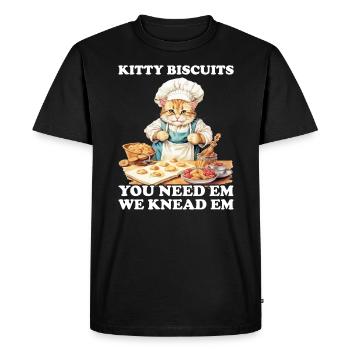 Kitty Biscuits Cat Cat Biscuits Baker Baker - T-shirt Premium bio Homme - noir - Devant - Nico (187cm)
