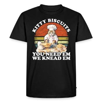 Kitty Biscuits Cat Cat Biscuits Baker Baker - T-shirt Premium bio Homme - noir - Devant - Nico (187cm)