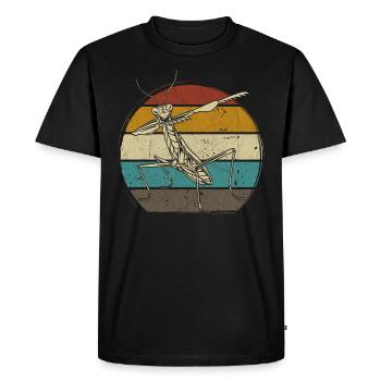Praying mantis Thanks for the good time insect - Men's Premium Organic T-Shirt - black - Front - Nico (187cm)