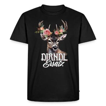 Dirndl Remplacement Cerf Cerf Bois Roses - T-shirt Premium bio Homme - noir - Devant - Nico (187cm)