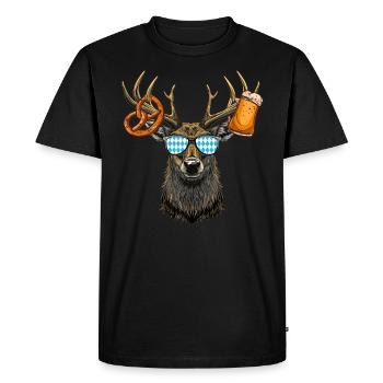 Hirschkopf Lunettes de soleil Bavaria Volksfest Lausbua - T-shirt Premium bio Homme - noir - Devant - Nico (187cm)