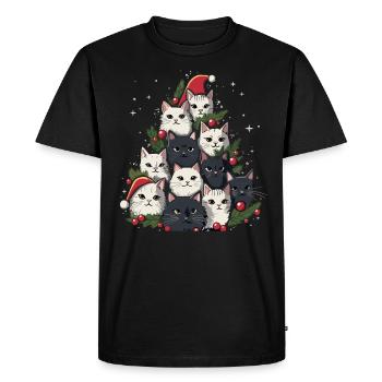 Christmas Tree Cats Cat Tree Kitten Gift - Men's Premium Organic T-Shirt - black - Front - Nico (187cm)