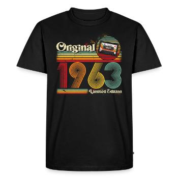 1963 Anniversaire Né En 1963 Rétro Vintage - T-shirt Premium bio Homme - noir - Devant - Nico (187cm)
