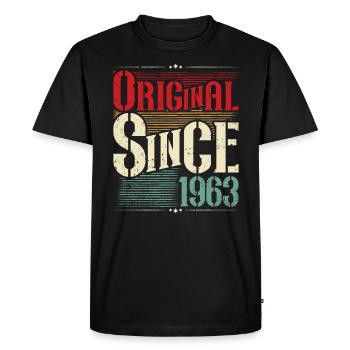 1963 Anniversaire Né En 1963 Rétro Vintage - T-shirt Premium bio Homme - noir - Devant - Nico (187cm)