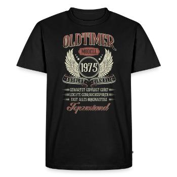 1975 Geboren Geburtstag Oldtimer - Männer Premium Bio T-Shirt - Schwarz - Vorne - Nico (187cm)