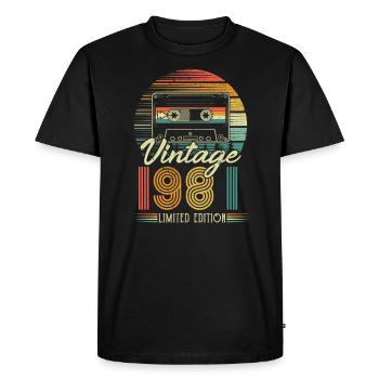 1981 Birthday Born In 1981 Retro Vintage - Men's Premium Organic T-Shirt - black - Front - Nico (187cm)