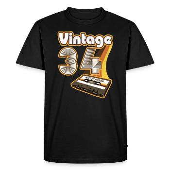 1934 vintage born birthday husband wife retro - Men's Premium Organic T-Shirt - black - Front - Nico (187cm)