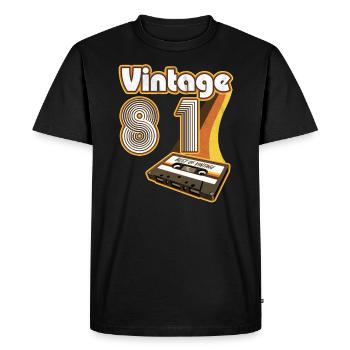 1981 Birthday Born In 1981 Retro Vintage - Men's Premium Organic T-Shirt - black - Front - Nico (187cm)