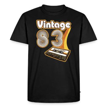 1983 Vintage anniversaire rétro Vintage cadeau - T-shirt Premium bio Homme - noir - Devant - Nico (187cm)