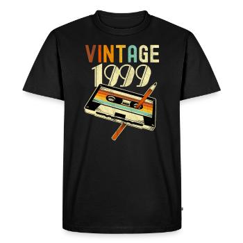 1999 Vintage Vintage anniversaire rétro cadeau - T-shirt Premium bio Homme - noir - Devant - Nico (187cm)