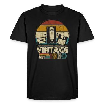 1930 ' s né rétro coucher de soleil cadeau vintage - T-shirt Premium bio Homme - noir - Devant - Nico (187cm)