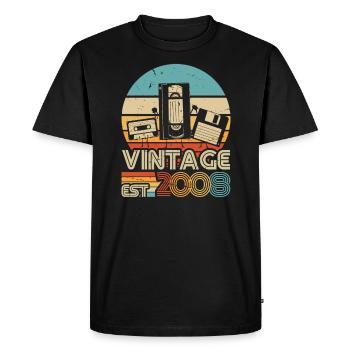 Perspective d’anniversaire 2008 - T-shirt Premium bio Homme - noir - Devant - Nico (187cm)