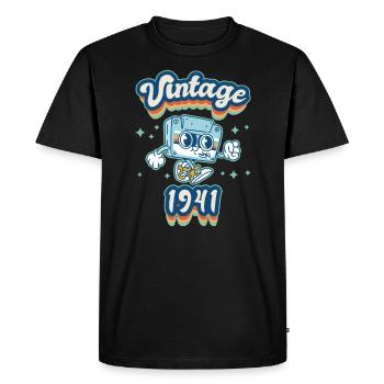 1941 Vintage anniversaire rétro Vintage cadeau - T-shirt Premium bio Homme - noir - Devant - Nico (187cm)