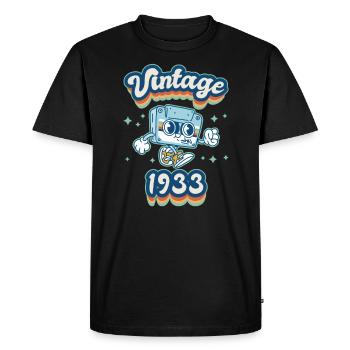 Vintage original 1933 anniversaire homme femme rétro - T-shirt Premium bio Homme - noir - Devant - Nico (187cm)