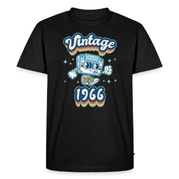 Born 1966 1966 birthday gift vintage - Men's Premium Organic T-Shirt - black - Front - Nico (187cm)
