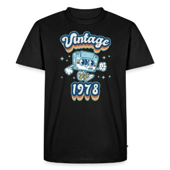 1978 Anniversaire Né En 1978 Rétro Vintage - T-shirt Premium bio Homme - noir - Devant - Nico (187cm)