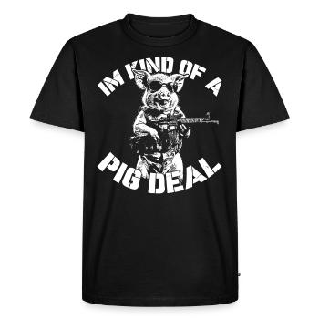 « Une sorte d’accord de cochon » - T-shirt Premium bio Homme - noir - Devant - Nico (187cm)
