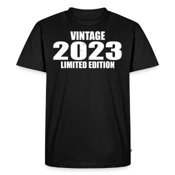 Vintage 2023 Birthday 2023 Retro 2023 - Men's Premium Organic T-Shirt - black - Front - Nico (187cm)