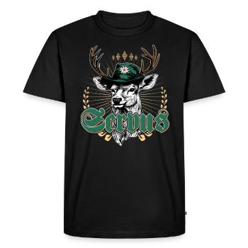 Servus Bayern Dialekt Tracht Trachtenshirt Herren - T-shirt Premium bio Homme - noir - Devant - Nico (187cm)