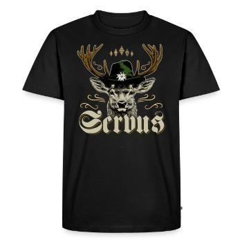 Chemise Servus Bayern Tracht Trachtenshirt Herren - T-shirt Premium bio Homme - noir - Devant - Nico (187cm)