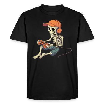 Squelette Halloween Gamer Gaming Garçon Enfants Garçon - T-shirt Premium bio Homme - noir - Devant - Nico (187cm)