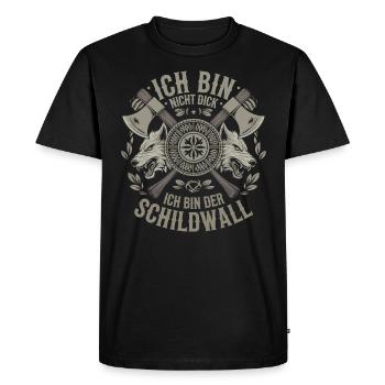 I'm not fat, I'm the shield wall Viking - Men's Premium Organic T-Shirt - black - Front - Nico (187cm)