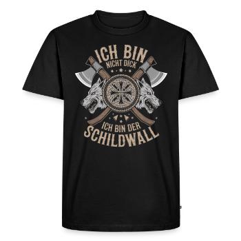 I'm not fat, I'm the shield wall Viking - Men's Premium Organic T-Shirt - black - Front - Nico (187cm)
