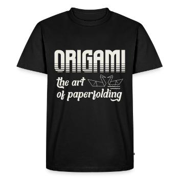Origami - L’art du pliage du papier, Japon - T-shirt Premium bio Homme - noir - Devant - Nico (187cm)