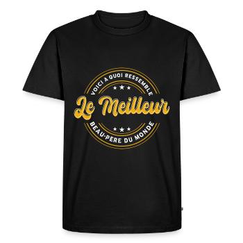 Le Meilleur Beau-Père Du Monde - T-shirt Premium bio Homme - noir - Devant - Nico (187cm)